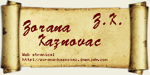 Zorana Kaznovac vizit kartica